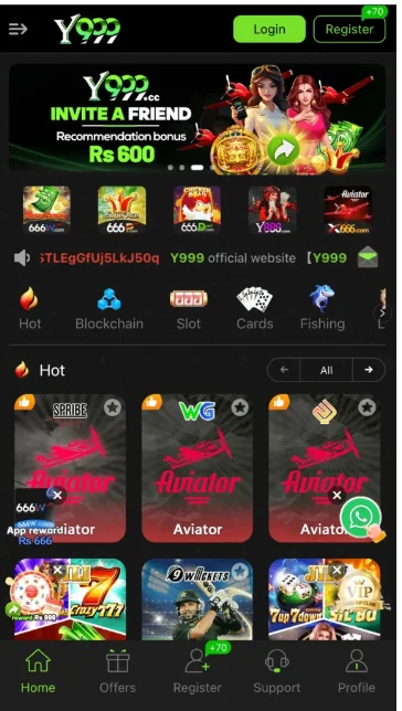 Y999 Game - Front Interface